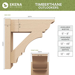 Ekena Millwork - OUTURFST44 - Funston Block Rough Cedar Woodgrain TimberThane Outlooker