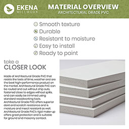 Ekena Millwork - SWPPON - Pontiac PVC Adjustable Decorative Slat Wall Panel Kit