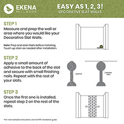 Ekena Millwork - SWPSYE - Sheyenne PVC Adjustable Decorative Slat Wall Panel Kit