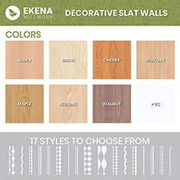 Ekena Millwork - SWWGYP - Gypsum Adjustable Wood Decorative Slat Wall Panel Kit