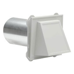 Mid-America - 00030804 - 7 1/2"W x 6 3/4"H Hooded Vent with 4" Diameter x 8" Length Aluminum Tube, (4/pack)