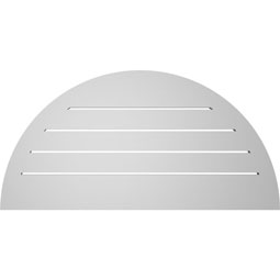 Ekena Millwork - GVSHR02 - Half Round Surface Mount Signature Urethane Gable Vent Brickmould Frame, Primed Tan