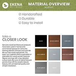 Ekena Millwork - SWACMN - Cimarron Adjustable Acrylic Decorative Slat Wall Panel Kit