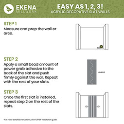 Ekena Millwork - SWA - Adjustable Acrylic Slat Wall Panel Kit w/ 4"W Slats