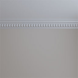 Ekena Millwork - MLD04X04X05KP - 4"H x 3 7/8"P x 5 1/2"F x 94 1/2"L Kepler Dentil with Bead Crown Moulding