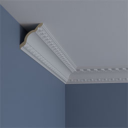 Ekena Millwork - MLD03X02X04EG - 3"H x 2 3/4"P x 4 1/8"F x 94 1/2"L, (1 3/8" Repeat), Egg and Dart Crown Moulding