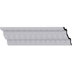 Ekena Millwork - MLD03X03X05EG - 4"H x 4"P x 5 3/4"F x 94 1/2"L, (1 1/4" Repeat), Egg and Dart Crown Moulding