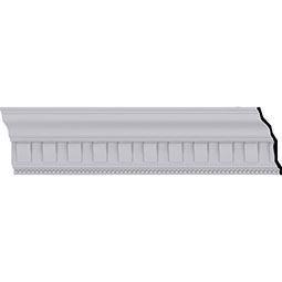 Ekena Millwork - MLD07X05X08NO - 7 1/4"H x 5"P x 8 5/8"F x 94 1/2"L, (2 3/4" Repeat), Nouveau with Bead Crown Moulding