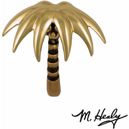 Michael Healy Designs - MH2281 - 6"W x 2 1/2"D x 6"H Michael Healy Palm Tree Door Knocker, Brass and Bronze