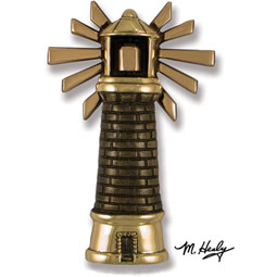 Michael Healy Designs - MH1181 - 5"W x 1 1/2"D x 8"H Michael Healy Lighthouse Door Knocker, Brass and Bronze