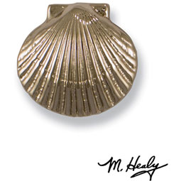 Michael Healy Designs - MHR62 - 3"W x 3"H Michael Healy Scallop Doorbell Ringer, Nickel Silver and Chrome