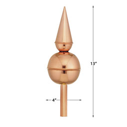 Good Directions - GD700 - Avalon Pure Copper Rooftop Finial with Roof Mount