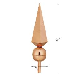 Good Directions - GD701 - Lancelot Pure Copper Rooftop Finial with Roof Mount