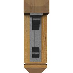Ekena Millwork - BKTIFL03 - Fleur De Lis Arts & Crafts Ironcrest Rustic Timber Wood Bracket