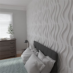 Ekena Millwork - WPWV - 19 5/8"W x 19 5/8"H Wave EnduraWall Decorative 3D Wall Panel