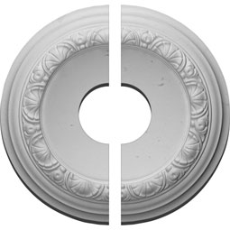 Ekena Millwork - CM12CA2-03500 - 12 1/2"OD x 3 1/2"ID x 1 1/2"P Carlsbad Ceiling Medallion, Two Piece (Fits Canopies up to 7 7/8")