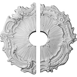 Ekena Millwork - CM16PL2-03500 - 16 3/4"OD x 3 1/2"ID x 1 3/8"P Plymouth Ceiling Medallion, Two Piece (Fits Canopies up to 3 1/2")