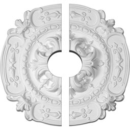 Ekena Millwork - CM17SO2-03500 - 16 3/8"OD x 3 1/2"ID x 1 3/4"P Southampton Ceiling Medallion, Two Piece (Fits Canopies up to 3 1/2")