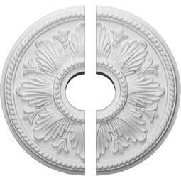 Ekena Millwork - CM18ED2-03500 - 18"OD x 3 1/2"ID x 1 3/4"P Edinburgh Ceiling Medallion, Two Piece (Fits Canopies up to 5 1/4")