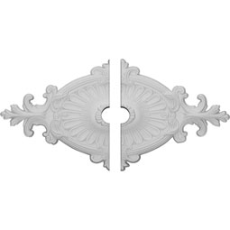 Ekena Millwork - CM23RO12-03500 - 23 1/2"W x 12 1/4"H x 3 1/2"ID x 1 1/2"P Quentin Ceiling Medallion, Two Piece (Fits Canopies up to 3 1/2")