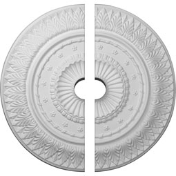 Ekena Millwork - CM26CS2-03500 - 26 5/8"OD x 3 1/2"ID x 2 1/4"P Christopher Ceiling Medallion, Two Piece (Fits Canopies up to 3 1/2")