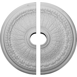 Ekena Millwork - CM27BR2-04500 - 27"OD x 4 1/2"ID x 2 1/2"P Brunswick Ceiling Medallion, Two Piece (Fits Canopies up to 4 1/2")