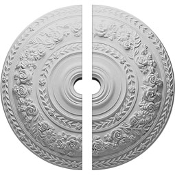 Ekena Millwork - CM33RO2-02000 - 33 7/8"OD x 2"ID x 2 3/8"P Rose Ceiling Medallion, Two Piece (Fits Canopies up to 13 1/2")