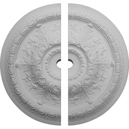 Ekena Millwork - CM38OS2-03000 - 38 3/8"OD x 3"ID x 2 7/8"P Oslo Ceiling Medallion, Two Piece (Fits Canopies up to 7 5/8")