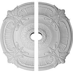 Ekena Millwork - CM39AT2-05000 - 39 1/2"OD x 3 3/4"ID x 2 1/2"P Attica Ceiling Medallion, Two Piece (Fits Canopies up to 3 3/4")
