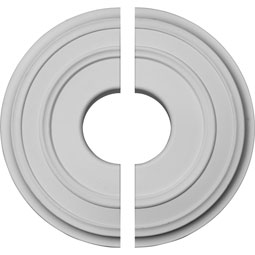 Ekena Millwork - CM12CL2 - 12 3/8"OD x 4"ID x 1 1/8"P Classic Ceiling Medallion, Two Piece (Fits Canopies up to 7 1/4")