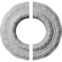 Ekena Millwork - CM15LI2 - 15 3/8"OD x 7"ID x 1"P Lisbon Ceiling Medallion, Two Piece (Fits Canopies up to 7")