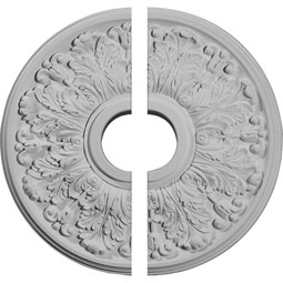 Ekena Millwork - CM16AP2 - 16 1/2"OD x 3 5/8"ID x 1 1/8"P Apollo Ceiling Medallion, Two Piece (Fits Canopies up to 5 5/8")