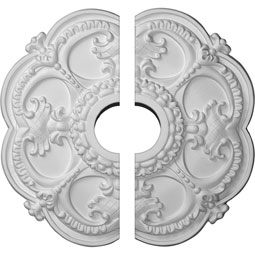 Ekena Millwork - CM17RO2 - 18"OD x 3 1/2"ID x 1 1/2"P Rotherham Ceiling Medallion, Two Piece (Fits Canopies up to 3 1/2")