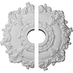 Ekena Millwork - CM18RL2 - 18"OD x 3 1/2"ID x 1 1/2"P Riley Ceiling Medallion, Two Piece (Fits Canopies up to 4 5/8")