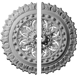 Ekena Millwork - CM18SK2 - 18 1/2"OD x 7/8"ID x 1 1/2"P Sellek Ceiling Medallion, Two Piece (Fits Canopies up to 1 1/8")