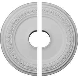 Ekena Millwork - CM19CL2 - 18 5/8"OD 4"ID x 1 1/8"P Classic Ceiling Medallion, Two Piece (Fits Canopies up to 12 3/4")