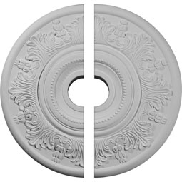 Ekena Millwork - CM20VI2 - 20"OD x 3 1/2"ID x 1 1/2"P Vienna Ceiling Medallion, Two Piece (Fits Canopies up to 6 1/2")