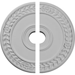 Ekena Millwork - CM21WR2 - 21 1/8"OD x 3 5/8"ID x 7/8"P Wreath Ceiling Medallion, Two Piece (Fits Canopies up to 6")