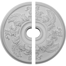 Ekena Millwork - CM23AC2 - 23 5/8"OD x 4 5/8"ID x 1 7/8"P Acanthus Twist Ceiling Medallion, Two Piece (Fits Canopies up to 8 3/8")