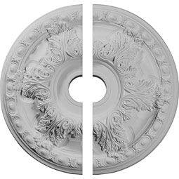 Ekena Millwork - CM23GA2 - 23 3/8"OD x 3 5/8"ID x 2 1/2"P Granada Ceiling Medallion, Two Piece (Fits Canopies up to 7 1/8")