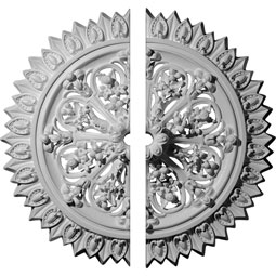 Ekena Millwork - CM24LA2 - 24 3/4"OD 1 3/8"ID x 3 1/4"P Lariah Ceiling Medallion, Two Piece (Fits Canopies up to 1 3/8")