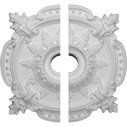 Ekena Millwork - CM28BE2 - 28 3/8"OD x 3 3/4"ID x 1 5/8"P Benson Classic Ceiling Medallion, Two Piece (Fits Canopies up to 6 1/2")
