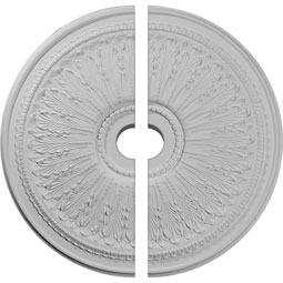 Ekena Millwork - CM29OA2 - 29 1/8"OD x 3 5/8"ID x 1"P Oakleaf Ceiling Medallion, Two Piece (Fits Canopies up to 6 1/4")