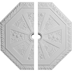 Ekena Millwork - CM30SP2 - 29 1/8"OD x 2 1/4"ID x 1 1/8"P Spring Octagonal Ceiling Medallion, Two Piece (Fits Canopies up to 3")