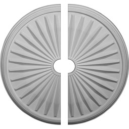 Ekena Millwork - CM33LE2 - 33 1/8"OD x 3 1/2"ID x 1 3/8"P Leandros Ceiling Medallion, Two Piece (Fits Canopies up to 5")