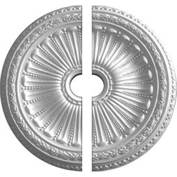 Ekena Millwork - CM35VI2 - 35 1/8"OD x 4 7/8"ID x 2 1/2"P Viceroy Ceiling Medallion, Two Piece (Fits Canopies up to 4 7/8")