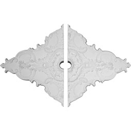 Ekena Millwork - CM70X43ML2 - 67 1/4"W x 43 3/8"H x 4"ID x 2"P Melchor Diamond Ceiling Medallion, Two Piece (Fits Canopies up to 4")