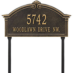 Whitehall Products LLC - WH3137 - 18 3/4"W x 10 1/4"H x 3/8"D Roselyn Grande Two Line Lawn Plaque