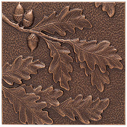 Whitehall Products LLC - WH10246 - 8"L x 8"W x 1"H Oak Leaf Wall Decor, Antique Copper