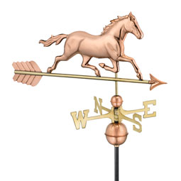 Good Directions - GD967P - Trotting Horse Weathervane - Pure Copper